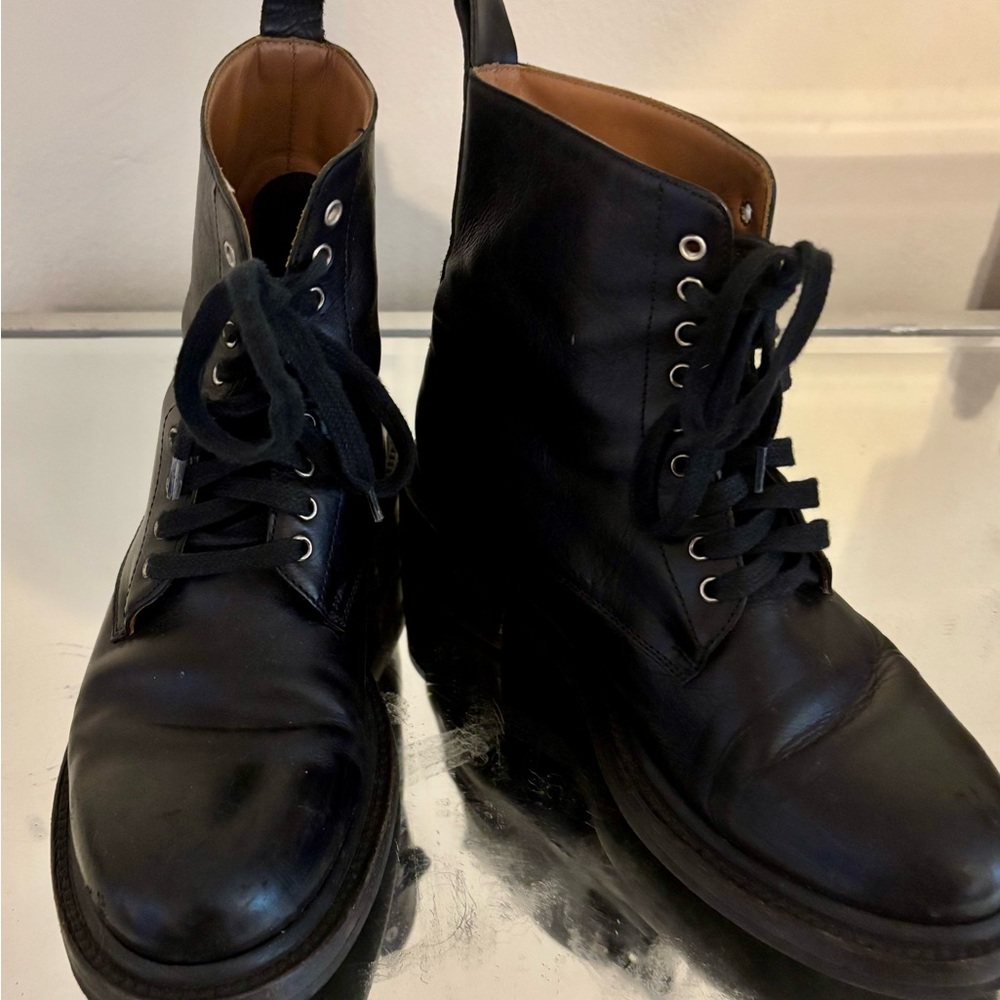 Women’s Frye Alice Black Leather Combat Boots - Picture 14 of 14